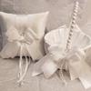 Flower Girl Basket and Ring Bearer Pillow White Wedding Decor, White Pearl Basket Pillow set (1 Pillow + 1 Basket) view 1