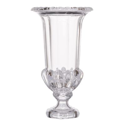 A&B Home 15" Large Glass Vase with Pedestal Classic Clear Vase Home Decor Table Top Centerpiece Display Livie Urn Decorative Vases for Flower Wedding Party Event Gift