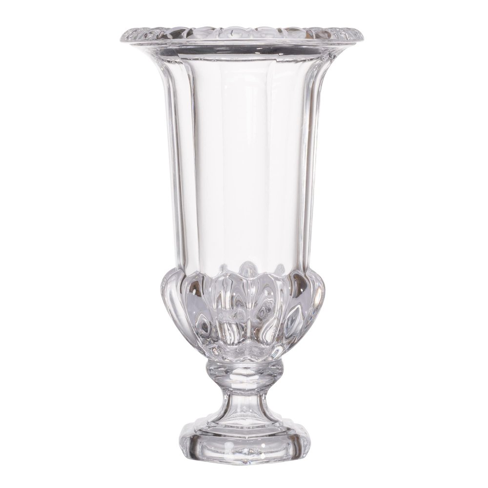 A&B Home 15" Large Glass Vase with Pedestal Classic Clear Vase Home Decor Table Top Centerpiece Display Livie Urn Decorative Vases for Flower Wedding Party Event Gift