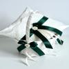 Flower Girl Basket Hunter Green, Ring Bearer Pillow Ivory and Lace Flower Basket, Wedding Ring Pillow Wedding, wedding flower girl baskets (Ivory as Picture, 2 Pillows + 1 Basket) view 3