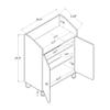 Baxton Studio Shoe Cabinet with Oak and Black ATSC1614-Wotan Oak-Shoe Cabinet view 4
