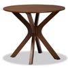 Baxton Studio Kenji Modern and Contemporary Walnut Brown Finished 34-Inch-Wide Round Wood Dining Table view 1