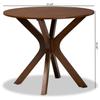 Baxton Studio Kenji Modern and Contemporary Walnut Brown Finished 34-Inch-Wide Round Wood Dining Table view 3