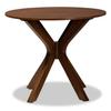 Baxton Studio Kenji Modern and Contemporary Walnut Brown Finished 34-Inch-Wide Round Wood Dining Table view 4