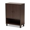 Baxton Studio Dark Brown Shoe Cabinet ATSC1613-Modi Wenge-Shoe Cabinet view 1