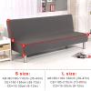 XJHKG Solid Color Sofa Bed Covers Without Armrest Elastic Tight Wrap Couch Cover Stretch Flexible Slipcovers Sofa (Color : Lilac, Size : Large) view 3