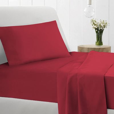 Urban Bedding 500 TC Cotton Full Sheets Set, 100% Long Staple Cotton Soft Sateen 4 Pc Bed Sheets with Stylish 4 inch Hem, fit Upto 15'' inch Deep Pocket (Burgundy,Full Sheets)