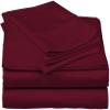 Urban Bedding 500 TC Cotton Full Sheets Set, 100% Long Staple Cotton Soft Sateen 4 Pc Bed Sheets with Stylish 4 inch Hem, fit Upto 15'' inch Deep Pocket (Burgundy,Full Sheets) view 3