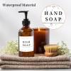 12 PCS Waterproof Glass/Plastic Bottle Labels - Farmhouse Bathroom/Kitchen Hand Soap Dispenser Label Stickers, Removable Cleaning Labels for Lotion, Shampoo and Conditioner view 3