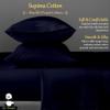 Mr Pandaa 100% American Supima Cotton 1000 Thread Count Sheet Set, Ultra Crisp, Sateen Weave Hotel Collection, 15" Deep Pockets - King-Navy Blue view 2