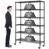 Dkeli 6-Tier Heavy Duty Commercial Shelving Unit - 6000lb Capacity Steel Wire Rack with Wheels, Adjustable NSF Garage Storage Shelf, Black (48" L x 18" W x 72" H), Black view 1