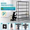 Dkeli 6-Tier Heavy Duty Commercial Shelving Unit - 6000lb Capacity Steel Wire Rack with Wheels, Adjustable NSF Garage Storage Shelf, Black (48" L x 18" W x 72" H), Black view 4