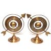 2 Piece Brown Antique Brass Armillary Sphere Nautical Maritime Astrolabe Engraved Globe view 3