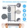 Bbiubiu Expandable Roll Up Dish Drying Rack12-23'',Retractable Dish Drying Rack Over The Sink,Foldable Stainless Steel Dish Drainer for Kitchen,Dishes,Cups,Fruits,Vegetables,Spoons,Forks view 3