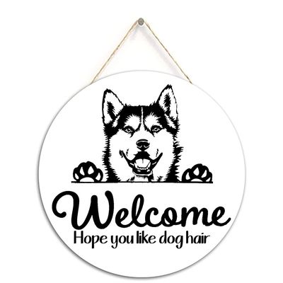 by Unbranded Welcome Sign, Hope you like dog hair, Front Door Dog, Wood Door Sign, Front Door Sign, Year Round Wreath, Dog Wreath, Wood sign Framed wood home idea, Multi, Multi size