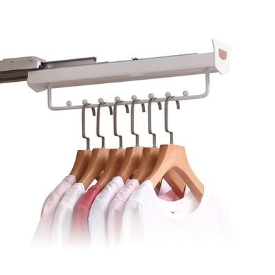 LKP Extendable Clothes Rack Rail/Closet Rod, Pull Out Cabinet Organizer, for Hanging Clothes/Shirts/Pants, Hanger Bar, Space Saving, 18inch, White