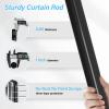 144 inch Curtain Rods Long, 1 inch Black Curtain Rod for Windows with 4 Brackets Heavy Duty, Simple Window Curtain Rods for Bedroom, Kitchen, Sliding Glass Door, Adjustable Threaded Sections view 4