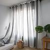 GYROHOME Sheer Voile Curtains with White and Grey Cloth,Modern and Simple,Grommet top,2 Panels,Curtains Semi Sheer Drapes, Light Filtering Curtains for Living Room,66x90inch view 3