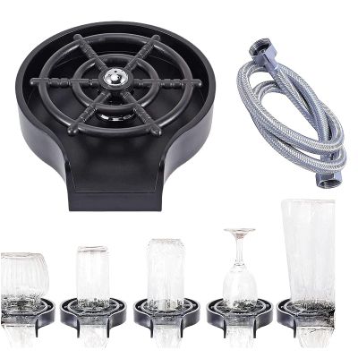 HZXY Glass Rinser, Stainless Automatic Cup Washer, High-Pressure Cup Washer, Kitchen Sink Metal Glass Rinser, Bar Glass Washer, Can be Cleaned 360 Degrees, no Dead Corners