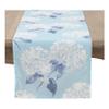 Occasion Gallery Aqua 100% Polyester Printed Hydrangea Kitchen Dining Table Runner, 16" X 108" view 1