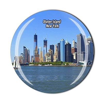 America 3D Staten Island New York Fridge Magnet Souvenir Crystal Glass Magnet Travel Souvenir Collection Gift Home Kitchen Decoration