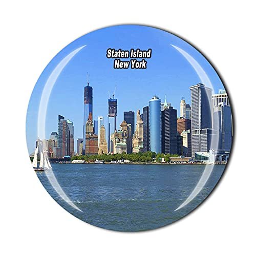 America 3D Staten Island New York Fridge Magnet Souvenir Crystal Glass Magnet Travel Souvenir Collection Gift Home Kitchen Decoration