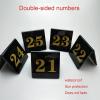 ATEYC Table Numbers, Acrylic Triangle Table Card Double-Sided V-Shaped Table Card Restaurant Cafe Bar Seating Table Number (Size : 1 to 50) view 3
