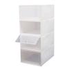 12.99 x 9.06 x 5.51 inch 20 Pack Stackable Foldable Plastic Transparent Container Clear Plastic Shoes Boxes Bins Holders Heart Hollow Shoe Box for Living Room Bedroom view 2