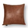 Azrah Traders Lambskin Leather Pillow Cover - Sofa Cushion Case - Decorative Throw Covers for Living Room & Bedroom, 22x22 Inches - Tan & Brown Plain Pack of 1 view 1