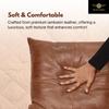 Azrah Traders Lambskin Leather Pillow Cover - Sofa Cushion Case - Decorative Throw Covers for Living Room & Bedroom, 22x22 Inches - Tan & Brown Plain Pack of 1 view 3