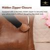 Azrah Traders Lambskin Leather Pillow Cover - Sofa Cushion Case - Decorative Throw Covers for Living Room & Bedroom, 22x22 Inches - Tan & Brown Plain Pack of 1 view 4