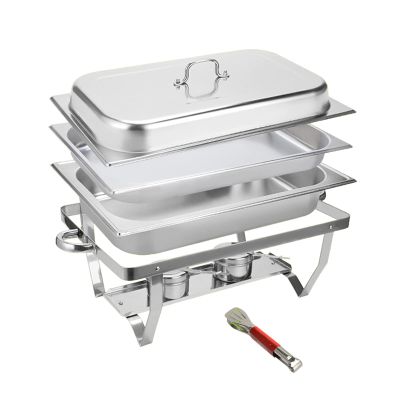 AIZYR Stainless Steel Chafing Dish Buffet Set - Chafers and Buffet Warmer Sets with Folding Frame for Wedding, Banquet, Catering Events,A