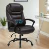 Better Choicet Office Chair, Big and Tall Chair 500 lbs Wide Seat Desk Computer with Lumbar Support Armrest, PU Leather Massage Rolling Swivel Task Brown, 21''Dx24.8''Wx51.6''H view 1