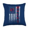 2024 Nikki Haley American Flag President Vintage Faded Worn Throw Pillow view 1