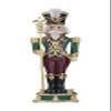 Haute Decor 35 inch Tall Solid Resin Decorative Holiday Nutcracker with Fleur de Lis view 1