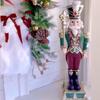 Haute Decor 35 inch Tall Solid Resin Decorative Holiday Nutcracker with Fleur de Lis view 2