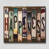 Happiness License Plate Tag Strips Novelty Wood Sign WS-106 view 1