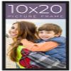 10x20 Frame Black Real Wood Picture Frame Width 0.75 Inches | Interior Frame Depth 0.5 Inches | Black Mid Century Photo Frame Complete with UV Acrylic, Foam Board Backing & Hanging Hardware view 1