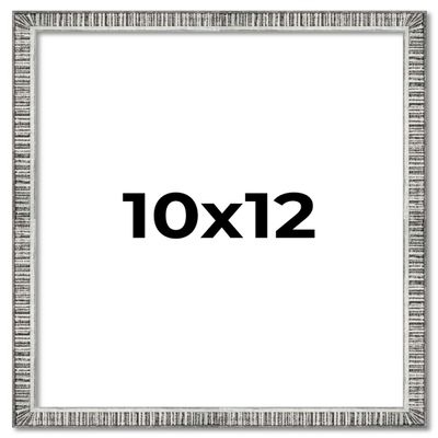 10x12 Frame Silver Grey Distressed Solid Wood Picture Frame | 0.75 Inch Moulding Width | Interior Depth 0.5 Inches | Kingsley Silver Rustic Frame with UV Acrylic, Foam Board Backing & Hanging Hardware