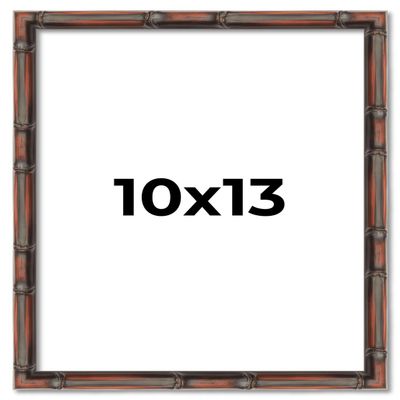 10x13 Frame Brown Bamboo with Dark Coffee/Walnut Finish | Solid Wood Picture Frame Width 0.75 Inches | Interior Depth 0.5 Inches | Complete with UV Acrylic, Foam Board Backing & Hanging Hardware