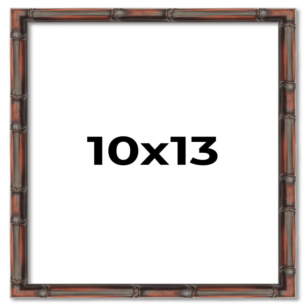 10x13 Frame Brown Bamboo with Dark Coffee/Walnut Finish | Solid Wood Picture Frame Width 0.75 Inches | Interior Depth 0.5 Inches | Complete with UV Acrylic, Foam Board Backing & Hanging Hardware
