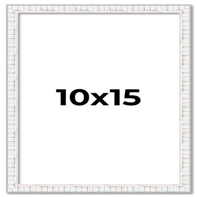 10x15 Frame White Distressed Solid Wood Picture Frame Width 0.75 Inches | Interior Frame Depth 0.5 Inches | White Distressed Photo Frame Complete with UV Acrylic, Foam Board Backing & Hanging Hardware