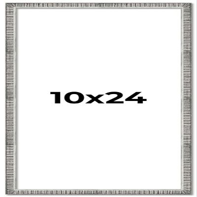 10x24 Frame Silver Grey Distressed Solid Wood Picture Frame | 0.75 Inch Moulding Width | Interior Depth 0.5 Inches | Kingsley Silver Rustic Frame with UV Acrylic, Foam Board Backing & Hanging Hardware