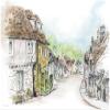 Fine Art Canvas Village Canvas Wall Decor by Artist Kamdon Kreations for Living Room, Bedroom, Bathroom, Kitchen, Office, Bar, Dining & Guest Room - Ready to Hang - 20 in x 15 in view 1