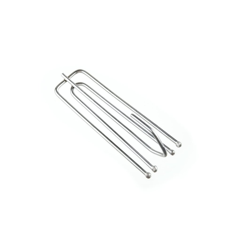 Juvielich 45PCS Stainless Steel Curtain Pleater Tape Hooks,2.56"x0.83"(LxW) Traverse Pleater 4 Prongs Curtain Pleat Hook Pinch Pleat Hook Clip Silver