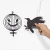 Cheerland Gothic Crow Decoration Black Cage Garland for Black Crow Decoration Gothic Christmas Birthday Party Hanging Indoor Raven Glitter Haunted Mansion Decor Garland Birthday Halloween Supplies view 4