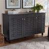 BOWERY HILL 3-Door Wood Entryway Shoe Cabinet in Dark Gray view 2