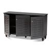 BOWERY HILL 3-Door Wood Entryway Shoe Cabinet in Dark Gray view 4