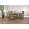 Sunny Designs Doe Valley 18" Farmhouse Mahogany Wood Bench in Taupe Brown view 2