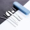 SAOSHYPEI 7-Piece Travel Utensils Set with Case and Straws, Blue view 3